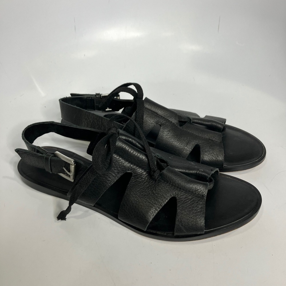 1. State Teena black leather sandals‎ women's size 7.5 casual gladiator style